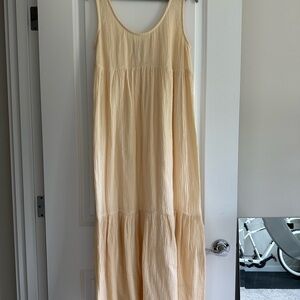 Rachel Pally Gauze Cream Tiered Maxi Dress Sleeveless